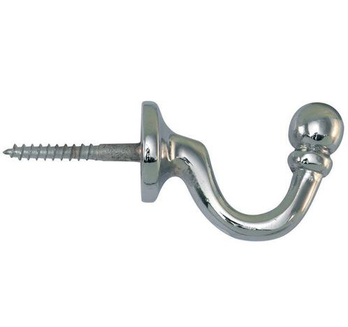 Schroefhaak Kogel 47mm glans chroom, Huis en Inrichting, Woonaccessoires | Kapstokken, Verzenden