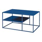 Salontafel Solund met plank 45x90x60 cm donkerblauw [en.casa, Huis en Inrichting, Tafels | Salontafels, Verzenden, Nieuw