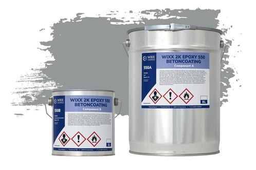 Wixx 2K Epoxy 550 Betonverf RAL 7042 | Verkeersgrijs A 10L, Doe-het-zelf en Verbouw, Verf, Beits en Lak, Verf, Grijs, Nieuw, 5 tot 10 liter