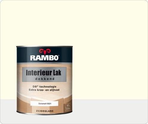 RAMBO INTERIEUR - VLOER LAK DEKKEND ZIJDEGLANS - Zuiverwi..., Doe-het-zelf en Verbouw, Verf, Beits en Lak, Lak, Wit, Nieuw, Minder dan 5 liter