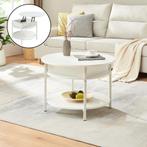 Salontafel Kandas rond wit en houtkleurig Ø70 cm [en.casa], Verzenden, Nieuw