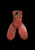 Oude Egypte, Nieuwe rijk Rode Jaspis Vliegen Amulet (Zonder, Antiek en Kunst