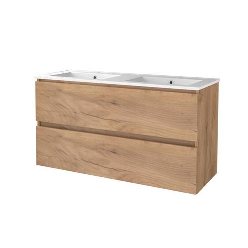 Badmeubelset BWS Salt 120x46cm Greeploos 2 Lades Met, Doe-het-zelf en Verbouw, Sanitair, Bad, Nieuw, Chroom, Ophalen of Verzenden