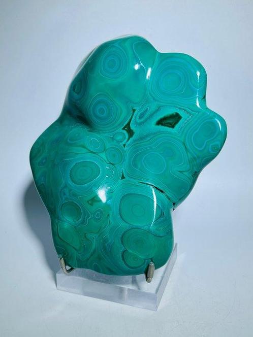 Malachiet Freeform – een gepolijst object met verbluffende, Verzamelen, Mineralen en Fossielen
