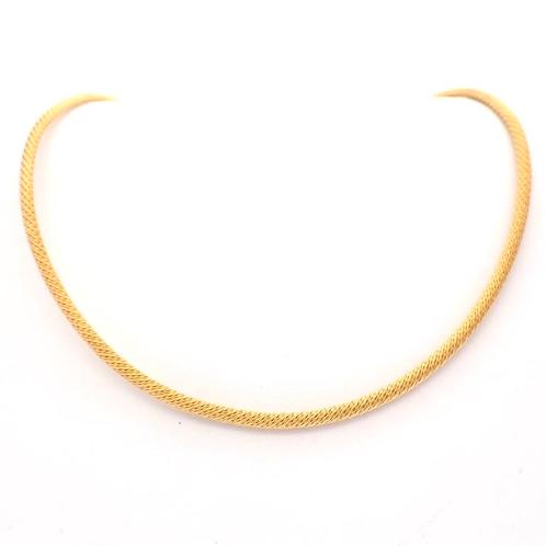 18 K. Gouden kabel collier | 42 cm (sierslot) (sierslot), Sieraden, Tassen en Uiterlijk, Kettingen, Overige kleuren, Gebruikt
