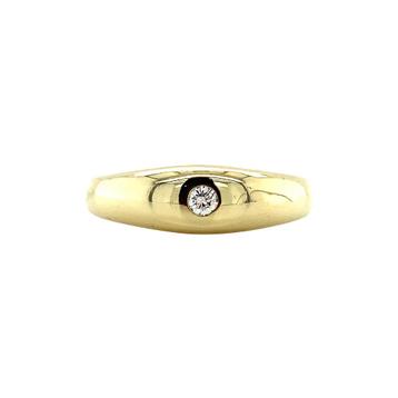 Gouden pinkring met diamant 14 krt