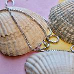 Witgouden Venetiaanse schakel ketting | 39,5 cm, Sieraden, Tassen en Uiterlijk, Kettingen, Ophalen of Verzenden, Gebruikt, Overige kleuren