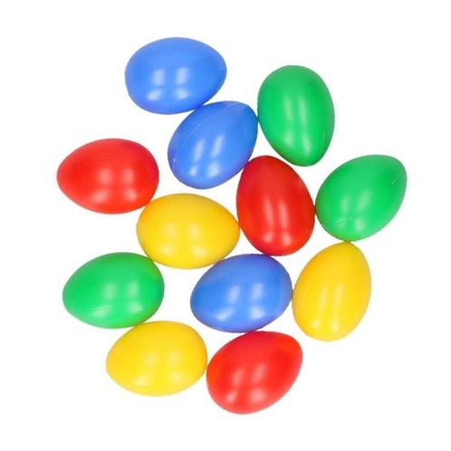 12x stuks Gekleurde plastic eieren 4 ,5 cm - Paasdecoratie, Hobby en Vrije tijd, Feestartikelen, Ophalen of Verzenden