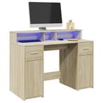 vidaXL Bureau met LED-verlichting 120x55x91 cm hout sonoma, Verzenden, Nieuw