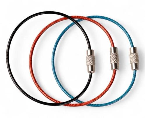 Staaldraad 150 mm armband Staaldraad sleutelring blauw, Doe-het-zelf en Verbouw, IJzerwaren en Bevestigingsmiddelen, Verzenden