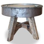 Salontafel 60x45 cm gerecycled hout zilver (Tafels), Huis en Inrichting, Tafels | Bijzettafels, Verzenden, Nieuw