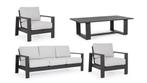 2dekans | Bizzotto Baltic Loungeset 4-delig – Aluminium &, Huis en Inrichting, Tafels | Salontafels, Ophalen of Verzenden, Zo goed als nieuw