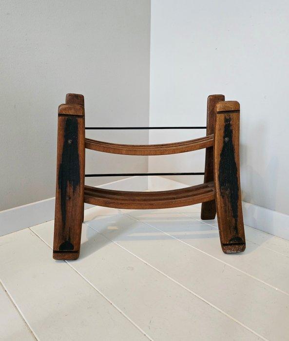 Wijnrek - Eik, Smeedijzer, Antiek en Kunst, Curiosa en Brocante