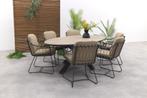 Taste Prego Latte / GI Edison 220 x 115 cm. tafel - ovale, Verzenden, Nieuw, Rvs, Tuinset
