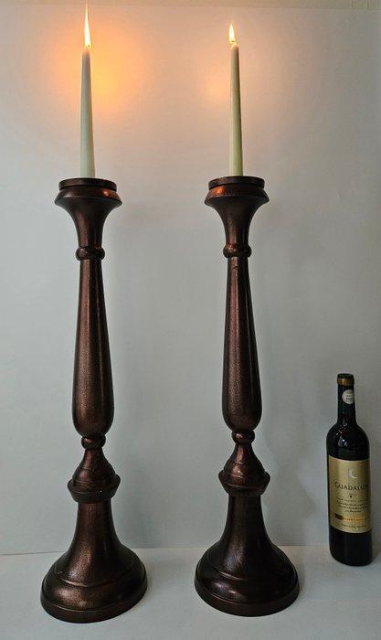 Paar Multifunctionele - Kandelaar - Roestvrij staal, Antiek en Kunst, Curiosa en Brocante
