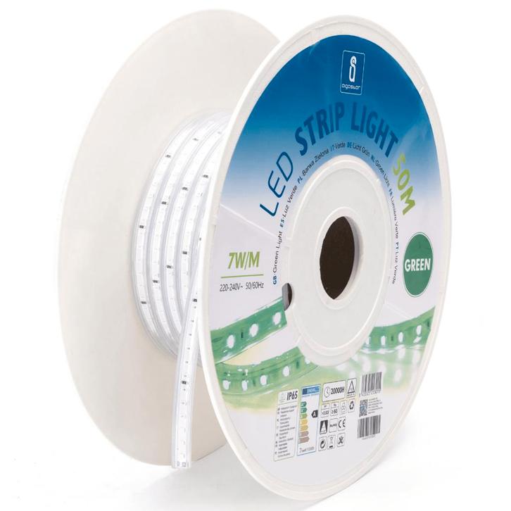 Lichtslang groen - 50 meter - 120 LEDs/meter - 7W/m - sproei, Huis en Inrichting, Lampen | Overige, Nieuw, Verzenden