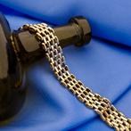 Gouden fantasie schakel armband | 19,5 cm (unisex), Sieraden, Tassen en Uiterlijk, Armbanden, Ophalen of Verzenden, Gebruikt, Overige kleuren