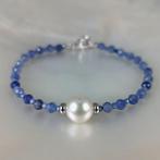 Zonder minimumprijs - Armband Zilver Parel - Tanzaniet -, Nieuw