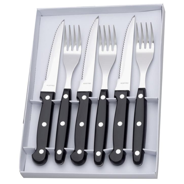RÖR Solingen Steakmes – Gekarteld – Vorken – RVS –, Huis en Inrichting, Keuken | Bestek, Bestekset, Nieuw, Rvs of Chroom, Ophalen of Verzenden