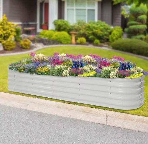 XL Rechthoekige Bloempot Tuin 240x60x43cm Aluminium Staal, Tuin en Terras, Bloembakken en Plantenbakken, Nieuw, Verzenden