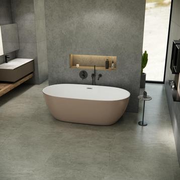 Vrijstaand bad Silvan 170x81x58cm bi-color mat beige/ mat beschikbaar voor biedingen