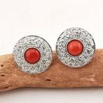 Koraal - Zilver - Oorbellen - Italiaans ambacht, Antiek en Kunst
