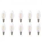 Voordeelpak LED Lamp 10 Pack - Kaarslamp - Filament - E14, Nieuw, Ophalen of Verzenden, Led-lamp, Soft of Flame