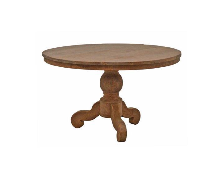 Ronde TEAK eettafel Dingklik met bolpoot-160 cm, Huis en Inrichting, Tafels | Eettafels, Nieuw, Ophalen of Verzenden