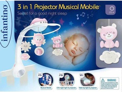 Infantino Pink 3 in 1 Muziekmobiel & Projector BK-04914, Kinderen en Baby's, Overige Kinderen en Baby's, Nieuw, Verzenden