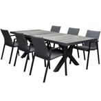 Nancy New Delhi dining tuinset 224x103x74,5 cm 7 delig, Ophalen of Verzenden, Nieuw