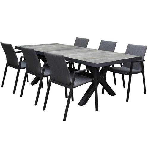 Nancy New Delhi dining tuinset 224x103x74,5 cm 7 delig, Tuin en Terras, Tuinsets en Loungesets, Nieuw, Ophalen of Verzenden