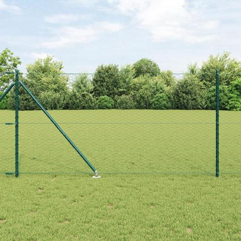 vidaXL Hexagon Hek Groen 1x100 m Staal, Tuin en Terras, Schuttingen, Nieuw, Verzenden