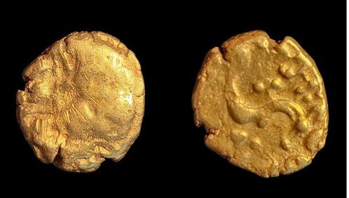 Kelten, Ambiani Statère dor biface, c. 80-50 av. J.-C., Postzegels en Munten, Munten | Europa | Niet-Euromunten
