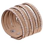 Fako Bijoux® - Armband - Breed - Strass - Khaki, Sieraden, Tassen en Uiterlijk, Armbanden, Verzenden, Nieuw
