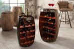 Massief wijnrek BODEGA 80cm koffiebruin grenen vat bartafel, Ophalen of Verzenden, Nieuw