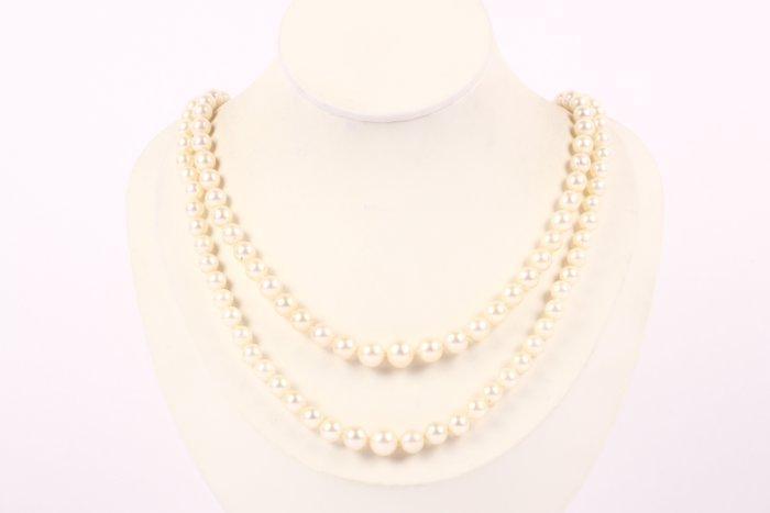 Halsketting - 14 karaat Geel goud, Witgoud Parel - Midden, Sieraden, Tassen en Uiterlijk, Kettingen