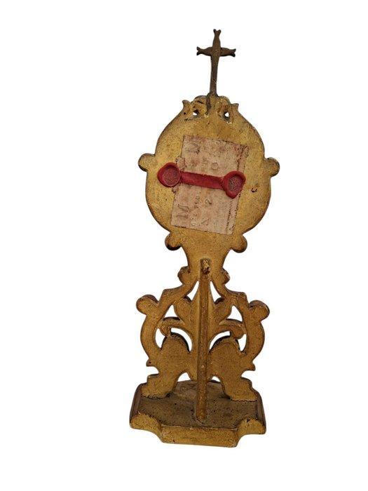 Antiek Reliekhouder - Glas, Hout, Textiel - 1750-1800 -, Antiek en Kunst, Kunst | Niet-Westerse kunst