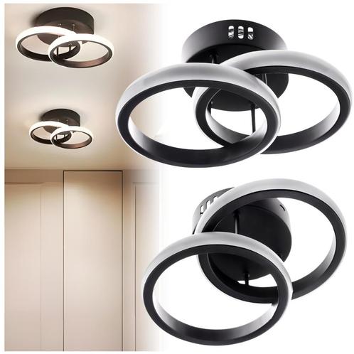 Led plafondlamp dubbele ring - 2 LED-ringen - zwart - 26x..., Huis en Inrichting, Lampen | Plafondlampen, Nieuw, Ophalen of Verzenden