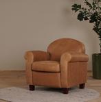 Direct meenemen | Cognac leren fauteuil | cognac leer | NIEU, Huis en Inrichting, Fauteuils, Klassiek, Nieuw, Ophalen of Verzenden