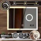 Badkamerspiegel met verlichting - Wandspiegel - 80x60 cm - A, Huis en Inrichting, Woonaccessoires | Spiegels, Verzenden, Zo goed als nieuw