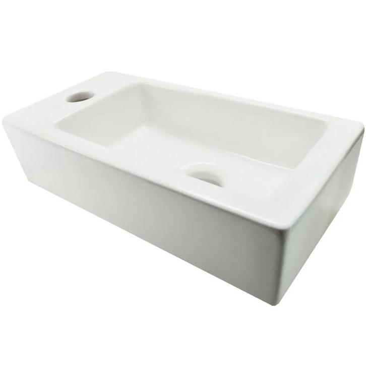 Wiesbaden Rhea S mini fontein links 36,5 x 18 x 9 cm keramie, Doe-het-zelf en Verbouw, Sanitair, Nieuw, Ophalen of Verzenden