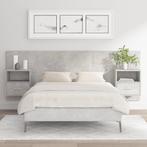 vidaXL Hoofdbord met kastjes bewerkt hout betongrijs, Huis en Inrichting, Slaapkamer | Bedden, Verzenden, Nieuw, Grijs, Hout