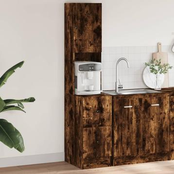 vidaXL Keukenkast 35x50x180 cm bewerkt hout gerookt
