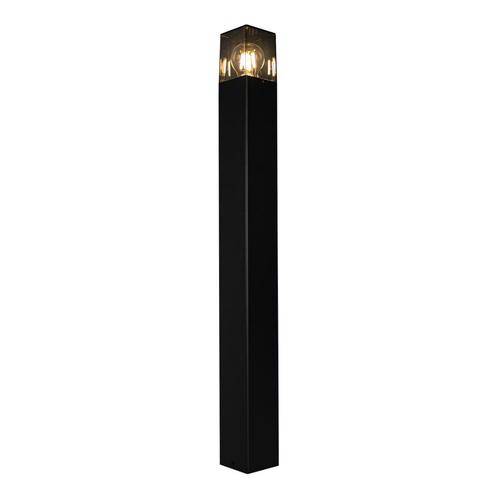LED Tuinpaal Staande buitenlamp met Smoked Glas 80cm Zwart, Tuin en Terras, Buitenverlichting, Aluminium, Ophalen of Verzenden