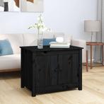 vidaXL Salontafel 71x49x55 cm massief grenenhout zwart, Minder dan 50 cm, 50 tot 100 cm, 50 tot 75 cm, Verzenden