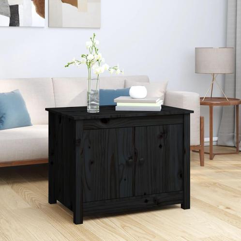 vidaXL Salontafel 71x49x55 cm massief grenenhout zwart, Huis en Inrichting, Tafels | Salontafels, 50 tot 100 cm, Nieuw, Grenenhout
