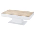Salontafel Lünen met opbergruimte 110x60x40 cm eiken en wit, Huis en Inrichting, Verzenden, Nieuw