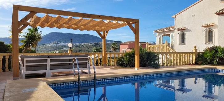 Moderne pergola met schuifzeil 340x500, Tuin en Terras, Overkappingen, Ophalen of Verzenden