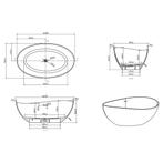 Vrijstaand Ligbad BWS Walton 160x95 cm Solid Surface Mat Wit, Ophalen of Verzenden, Nieuw
