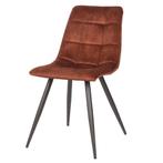 LABEL51 Eetkamerstoel Jelt - Rust - Velours, Huis en Inrichting, Stoelen, Ophalen of Verzenden, Nieuw